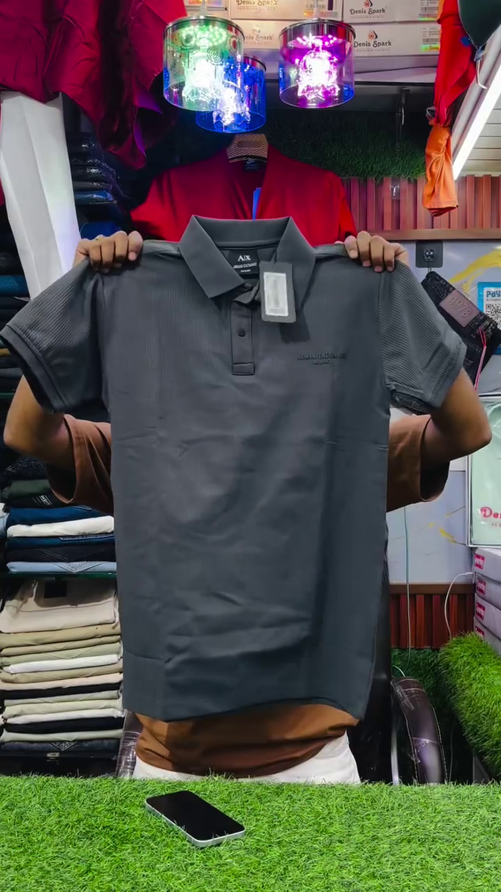 Pure Cotton Polo Collar Slim Fit T-shirt