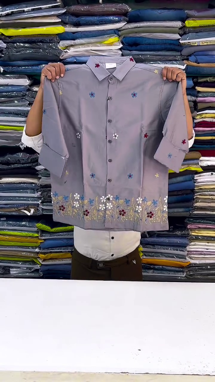 Premium Slim Fit Needle Work Party Shirt