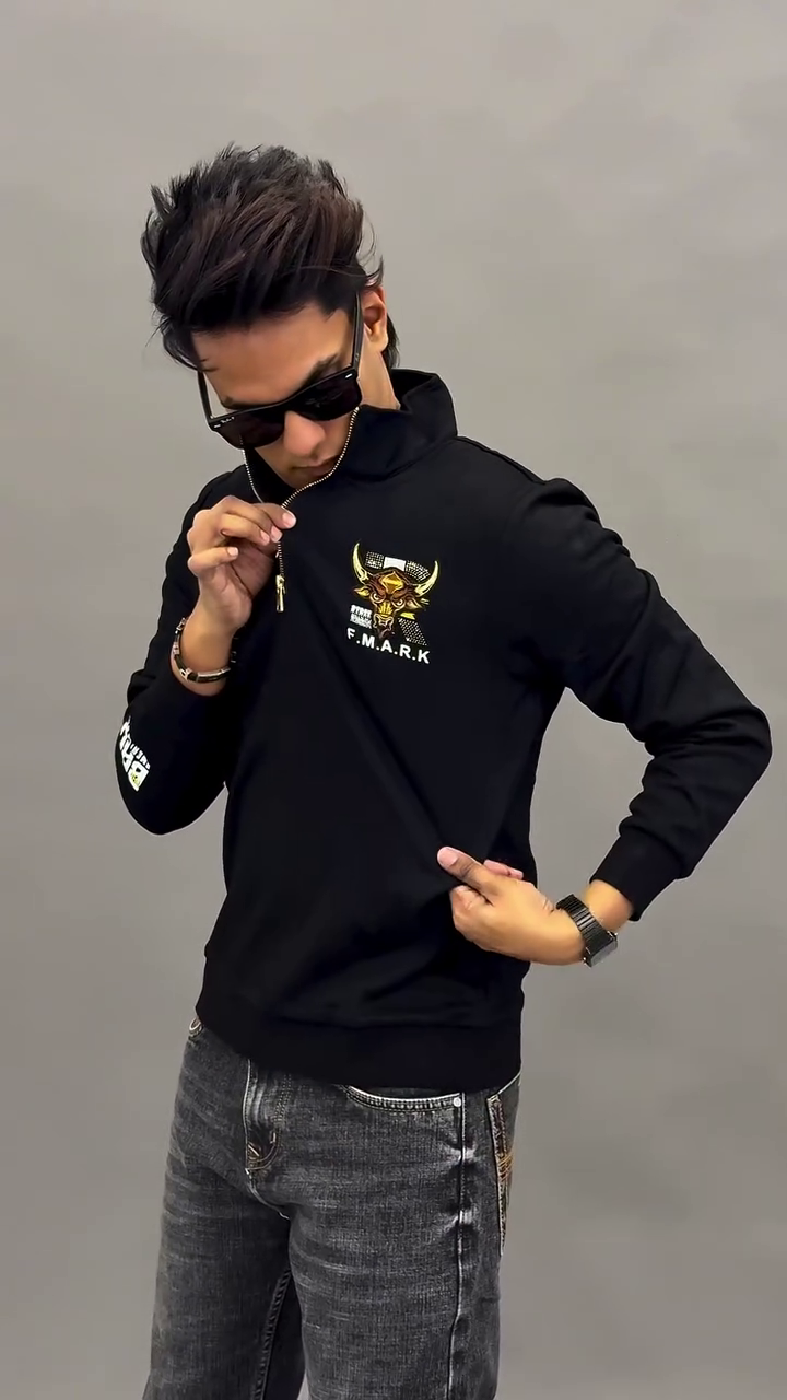 Men Full Sleeve Typography Printed Sweatshirt