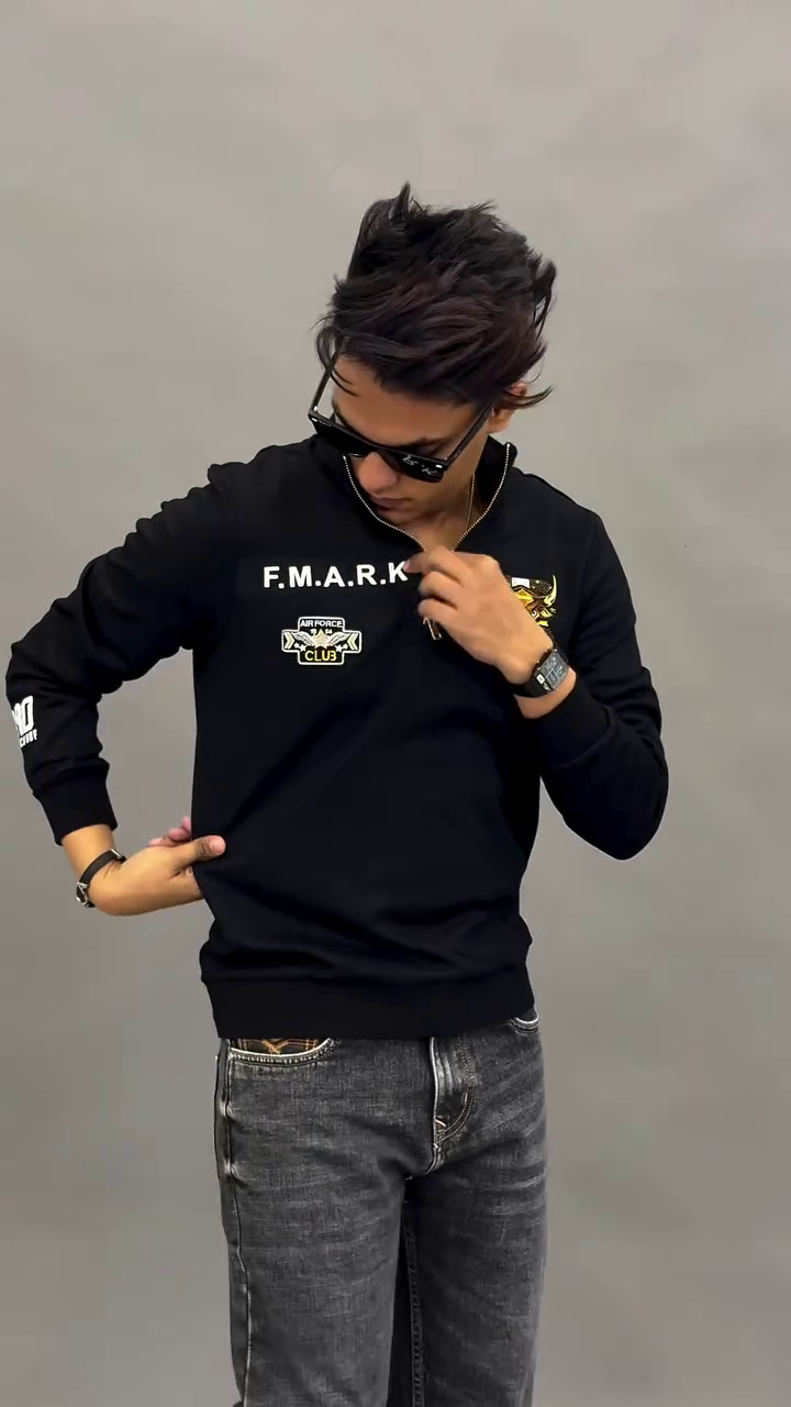 Men Full Sleeve Typography Printed Sweatshirt