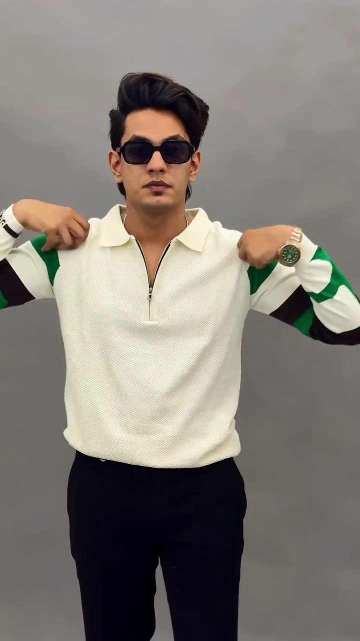 Men's Polo Neck Full Sleeve Regular Fit PolyCotton T-Shirt