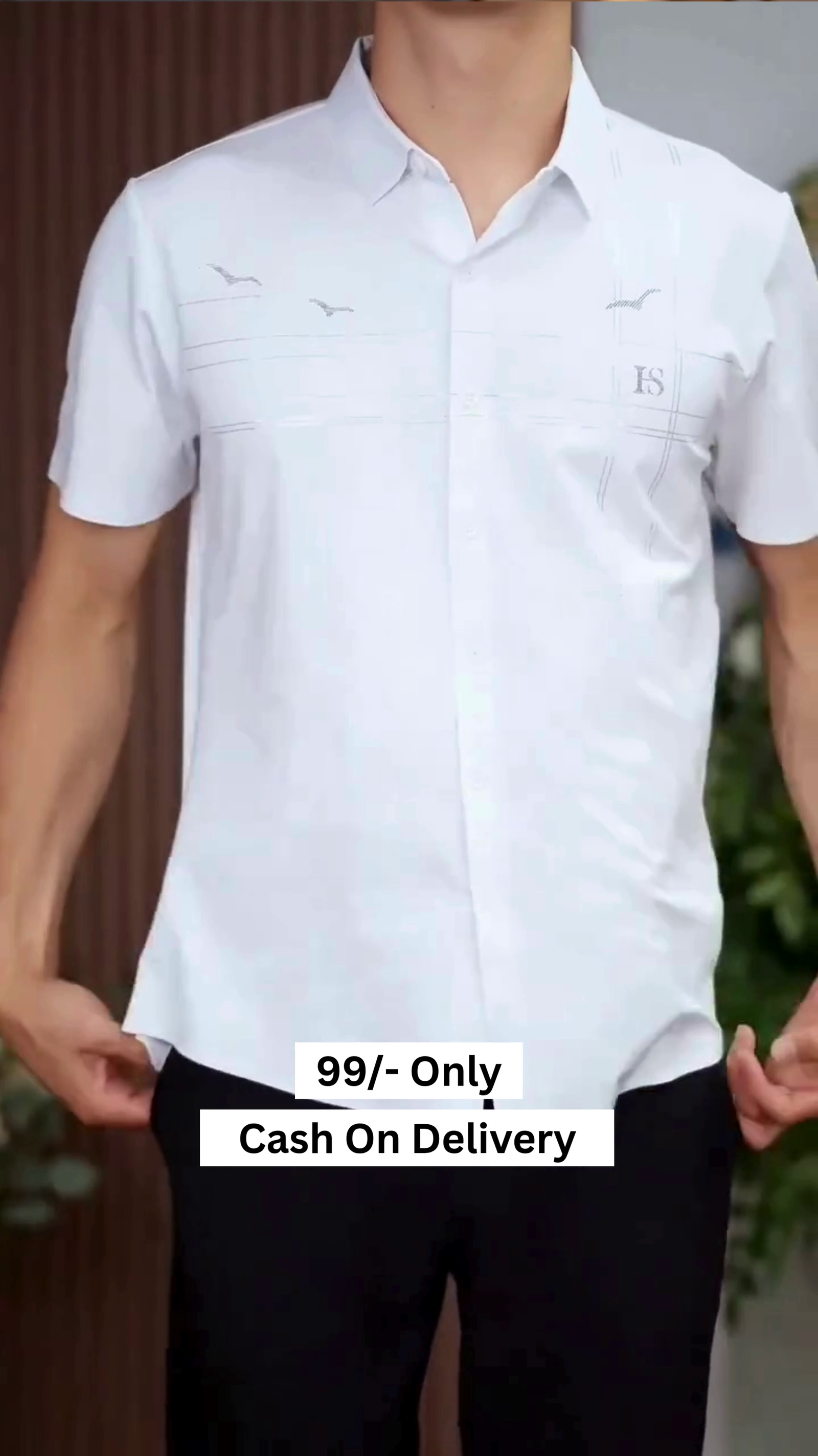 Men Blue Regular Fit Solid Half Sleeves Formal Shirt - Image 6