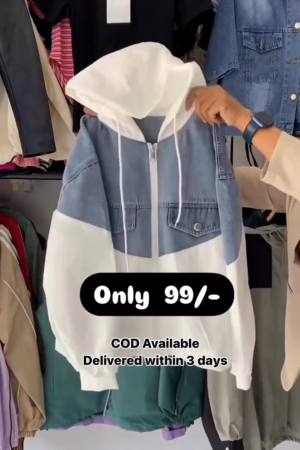 Denim Hodded Sweatshirt