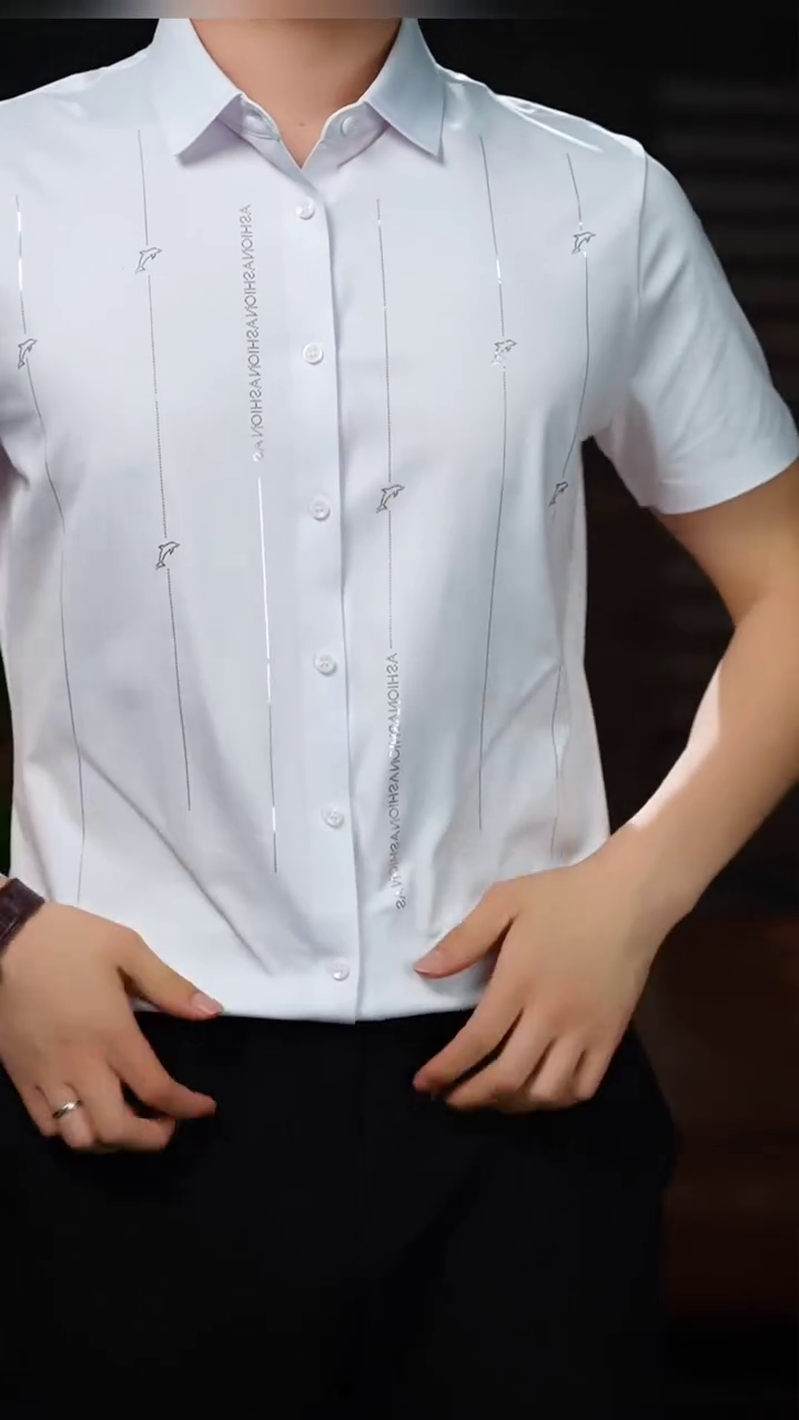 Summer Casual Slimming Shirt Thin Short-sleeved Shirt for Men Middle-aged Half-sleeved Shirt - Image 4