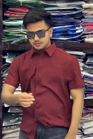 Self Design Textured Comfort Relaxed Fit Cotton Casual Shirt