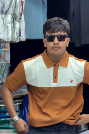 Men's Cotton Regular Fit Colorblock Polo T-Shirt