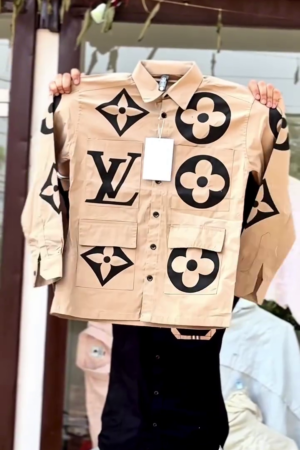 Men and Boys Short Sleeves Collared Neck Button Front Black and White All Over Printed Cotton Blend Oversized Shirts