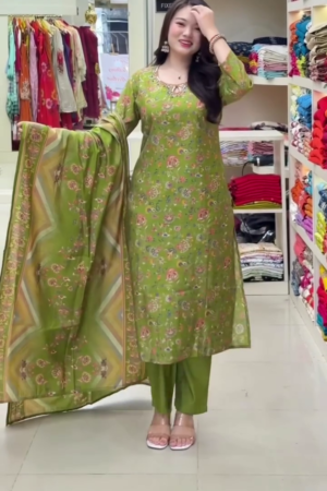 Embroidered Pure Cotton Round Neck Kurta & Palazzos Kurta Set