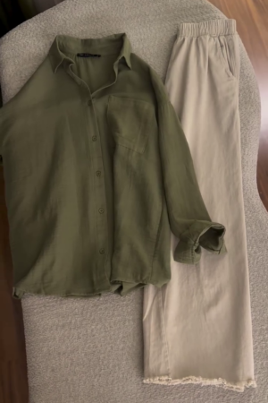 Faded Cream Men and Boys Long Sleeves Collared Neck Button Front Cotton Relaxed Shirts