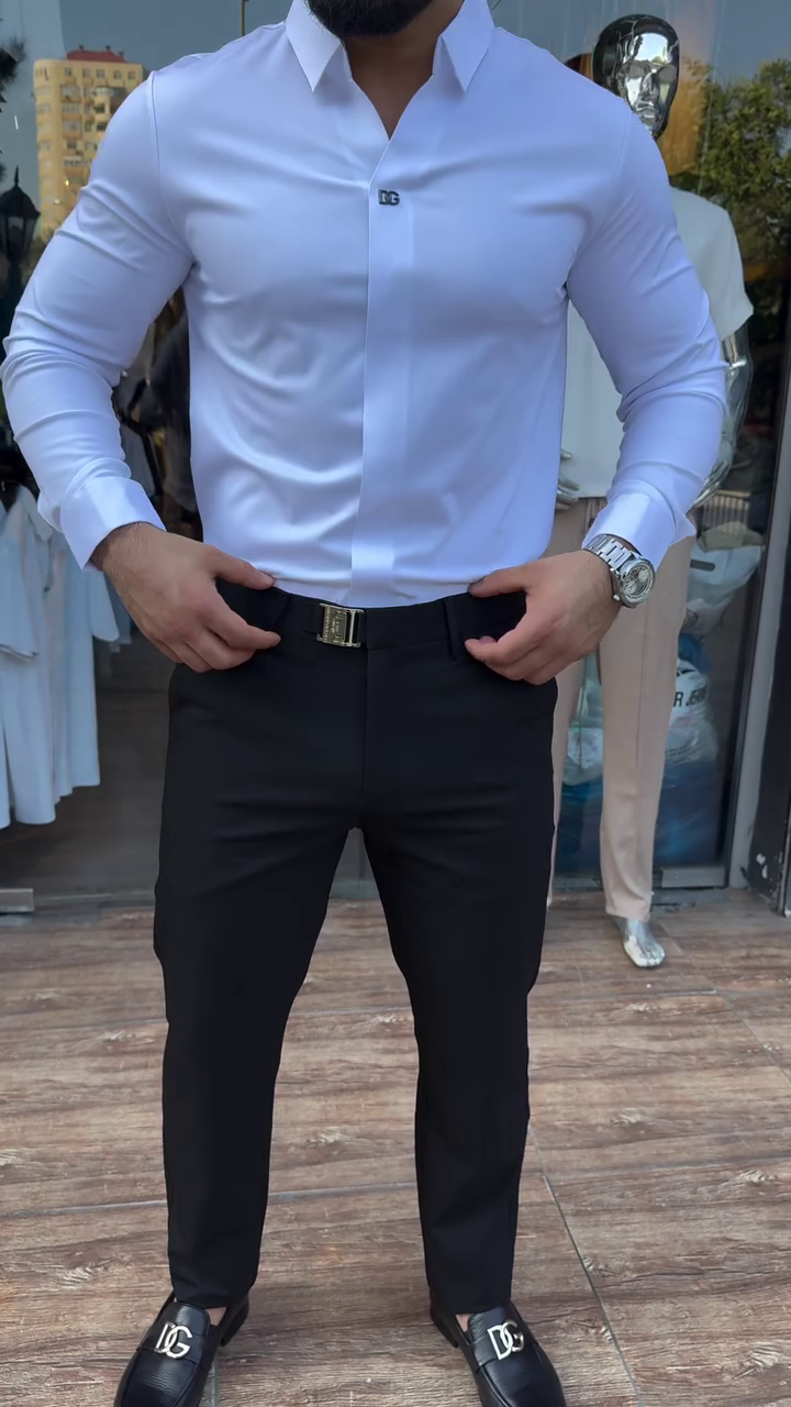 Men Solid Spread Collar Satin Formal Shirt - Image 5