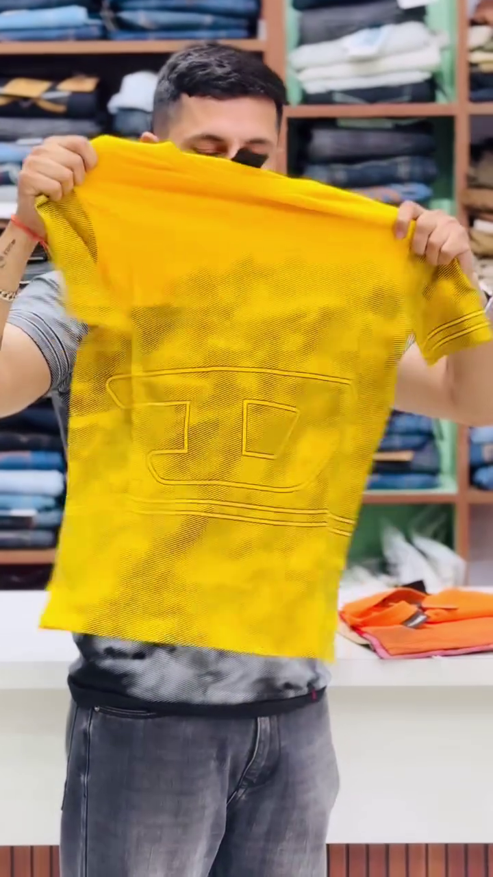 Men Abstract Printed Neck Cotton Oversized Tshirt - Image 7