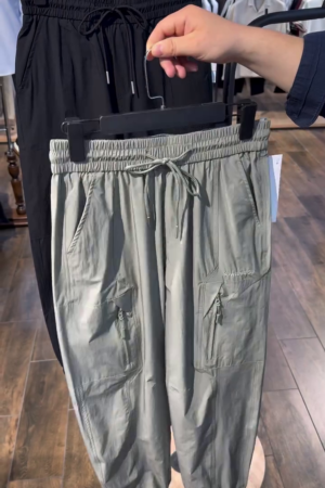 Men Solid Slim Fit Sports Cargo Joggers with Duracool+